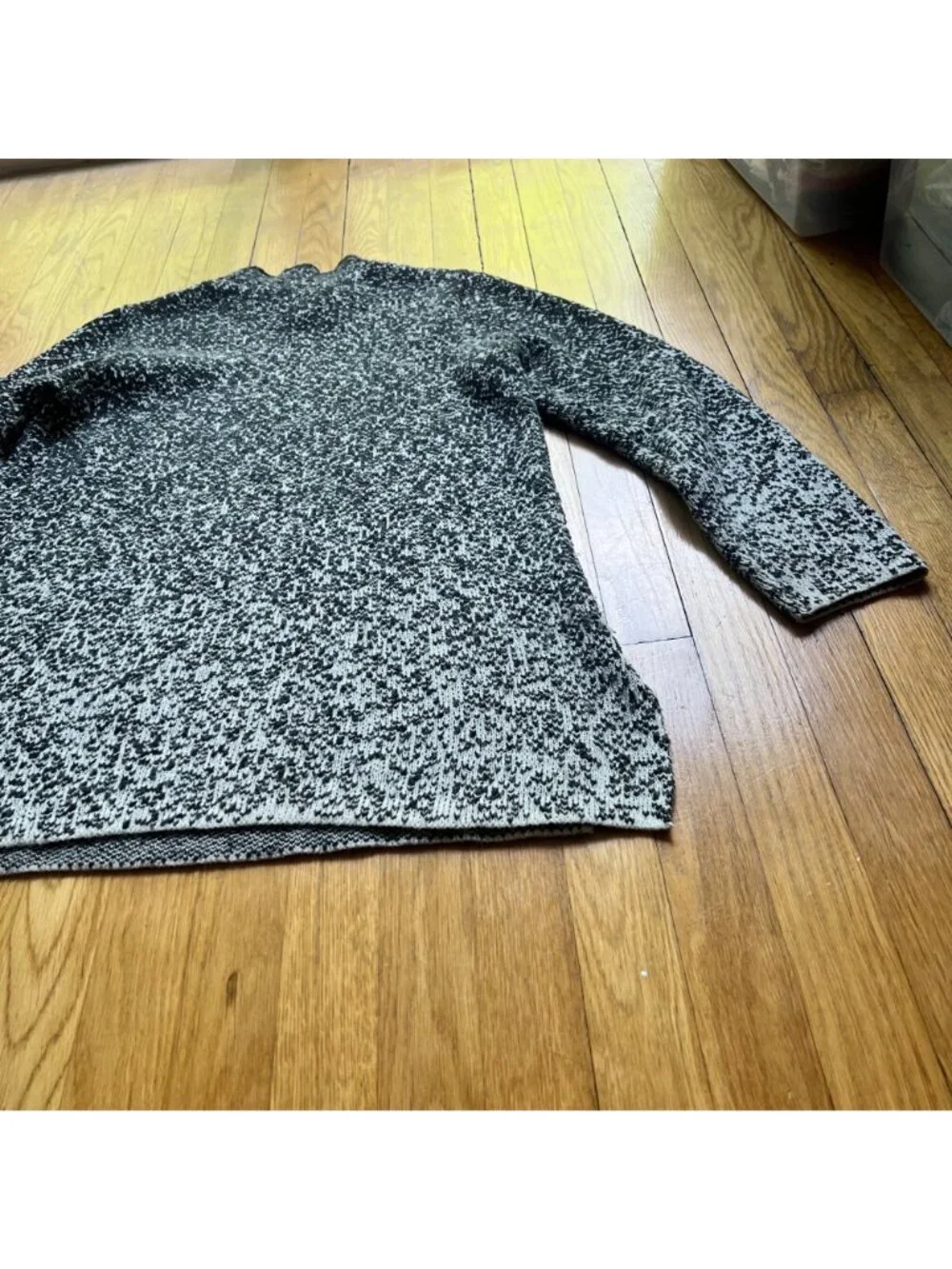 J. Jill Pure Jill Size M Gray Black Gradient Ombre Knit Mock Neck Tunic Sweater - Picture 12 of 16